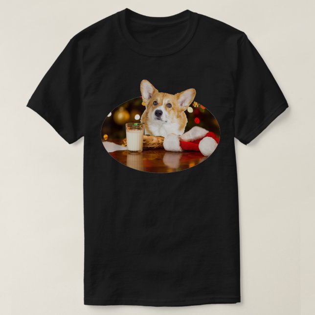 Camiseta Santa Milk n Cookies Dog Corgi  (Diseño del anverso)