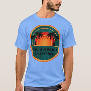 Camiseta Santa Mónica Beach California Beach Retro Sunset