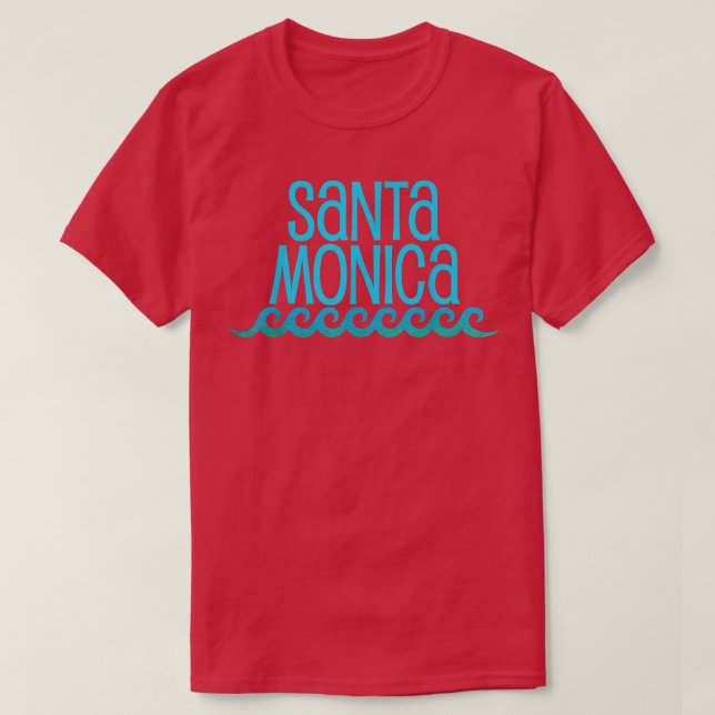 Camiseta Santa Monica Beach  Surf Waves Travel Gift Tee  (Diseño del anverso)