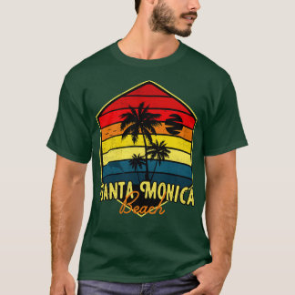Camiseta Santa Mónica Beach Surfing California Retro