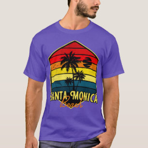 Camiseta Santa Mónica Beach Surfing California Retro