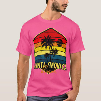 Camiseta Santa Mónica Beach Surfing California Retro