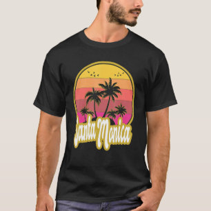 Camiseta Santa Mónica California Beach Retro Sunset