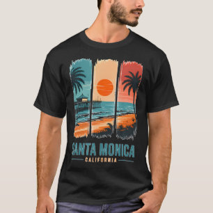 Camiseta Santa Mónica California Muelle Costero Océano Palm