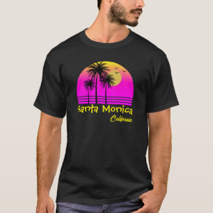 Camiseta Santa Monica California Retro Sunset
