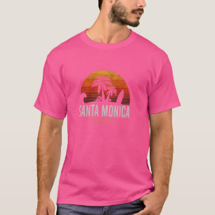 Camiseta Santa Mónica California Retro Surfer Vintage Beach
