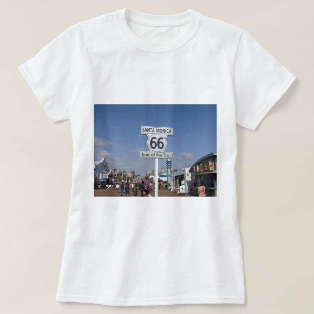 Camiseta Santa Mónica, California - RT 66 (Diseño del anverso)