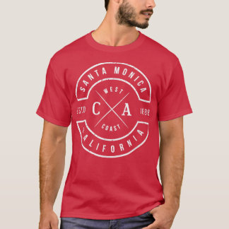 Camiseta Santa Monica California T Vintage Emblem Souvenir
