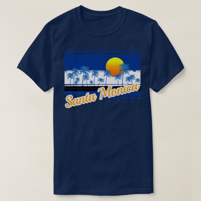 Camiseta Santa Mónica Vintage Surf Style Retro Beach  (Diseño del anverso)
