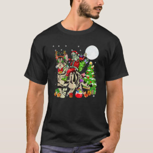 Camiseta Santa montando Reno Gato American Shorthair Chris