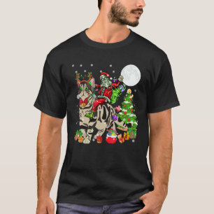 Camiseta Santa montando Reno Gato American Shorthair Chris