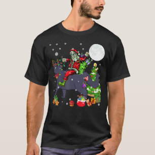 Camiseta Santa montando Reno Gato British Shorthair Cristo