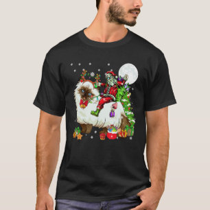 Camiseta Santa montando Reno Gato Himalayo Árbol de Navidad