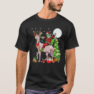 Camiseta Santa montando Reno Gato Sphynx Árbol de Navidad
