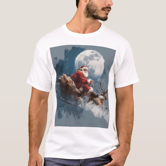 Camiseta Santa Moonlit Sleigh Ride (Anverso)