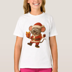 Camiseta Santa Mouse de los chicas   Navidades de 