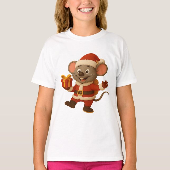 Camiseta Santa Mouse de los chicas | Navidades de  (Anverso)