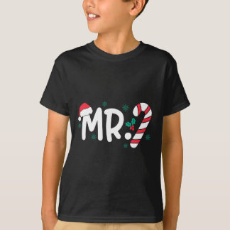 Camiseta Santa Mr. Y la Sra. Candy Cane Parejas Coincidiend