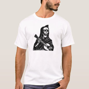 Camiseta Santa Muerte (parca mexicano) que toca la guitarra
