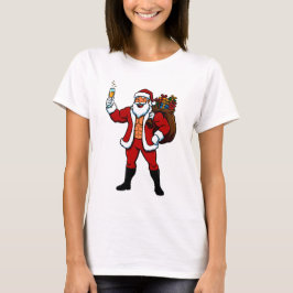 Camiseta ¡Santa musculoso brinda! Santa Claus cachas con ch