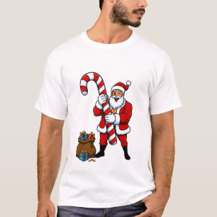 Camiseta ¡Santa musculoso flexionando! Claus guiñando y dul