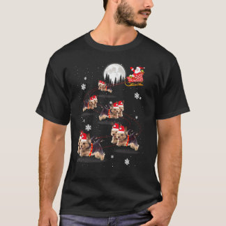Camiseta Santa Navidad de renos de Yorkshire para perro