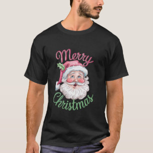 Camiseta Santa Navidad Gorra Merry Christmas Lights Pink Ch