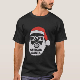 Camiseta Santa Navidades afroamericanos Pajama Afro Black