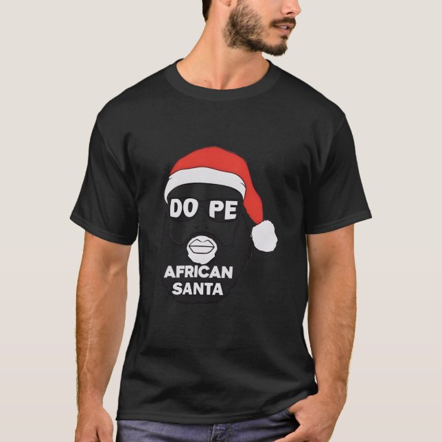 Camiseta Santa Navidades afroamericanos Pajama Afro Black (Anverso)