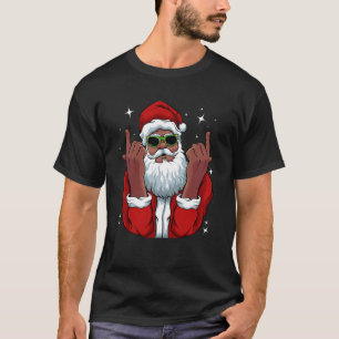 Camiseta Santa Navidades afroamericanos Pajama Guay Black