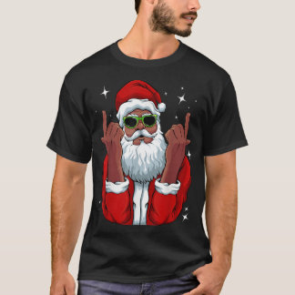 Camiseta Santa Navidades afroamericanos Pajama Guay Black