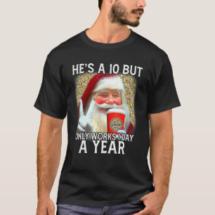 Camiseta santa Navidades café claus mujeres Navidad linda h