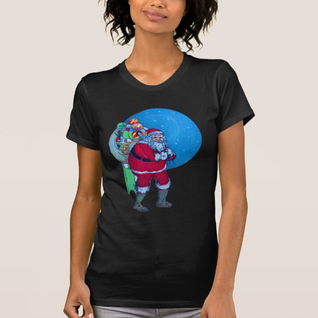 CAMISETA SANTA, NAVIDADES REGALOS Y JUGUETES EN EL ESTRELLO (Anverso)