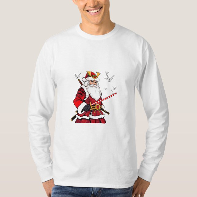 Camiseta Santa Navidades Santa Claus Arte Japonés Samurai (Anverso)
