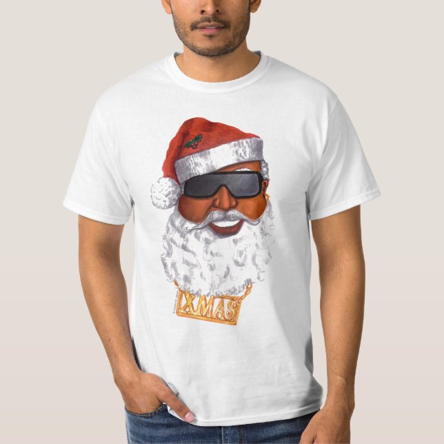 Camiseta Santa negro (Anverso)