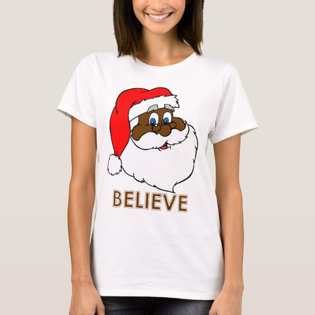 Camiseta Santa negro (Anverso)