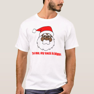 Camiseta Santa negro, un saco más grande
