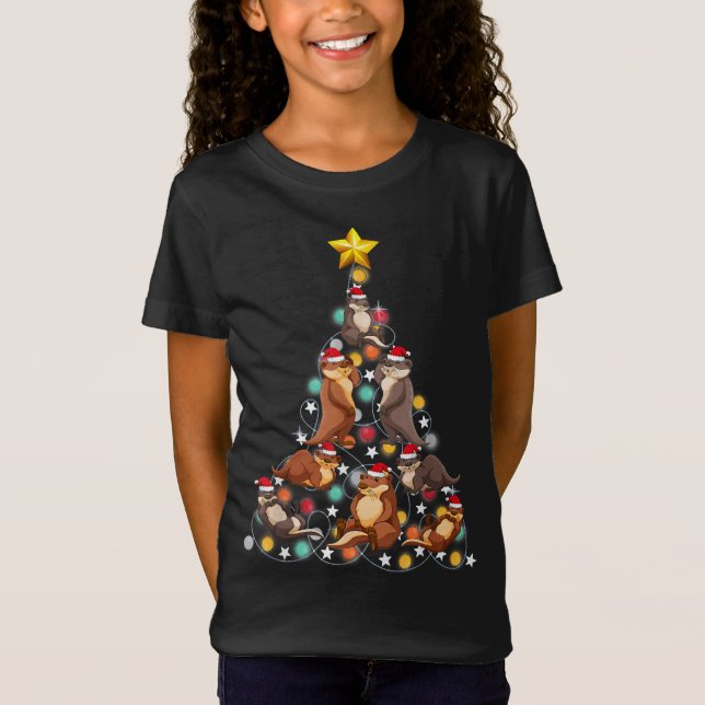 Camiseta santa nutria árbol de navidad| graciosos navidades (Anverso)
