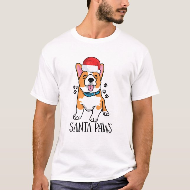Camiseta Santa Paw Santa Mascota Navidades de animales Corg (Anverso)