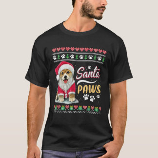 Camiseta Santa Paws Christmas Dog - Merry Christmas Funny X