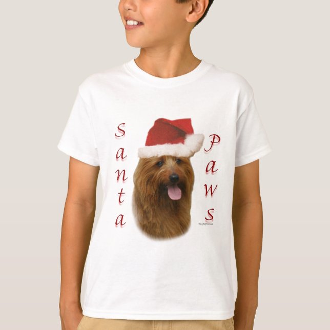 Camiseta Santa Paws de Australia Terrier (Anverso)