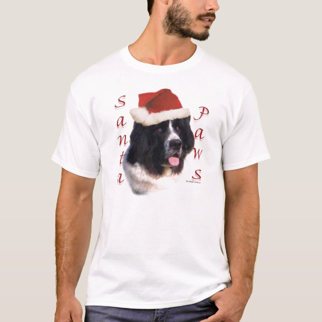 Camiseta Santa Paws de Terranova (tierra) (Anverso)