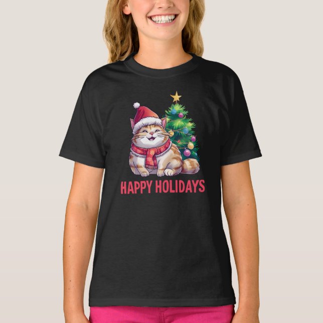 Camiseta Santa Paws desea Felices Fiestas (Anverso)