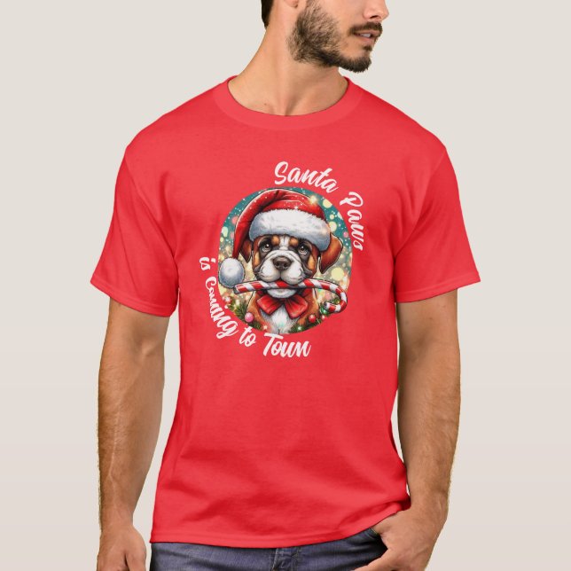Camiseta Santa Paws está llegando a la ciudad (Anverso)