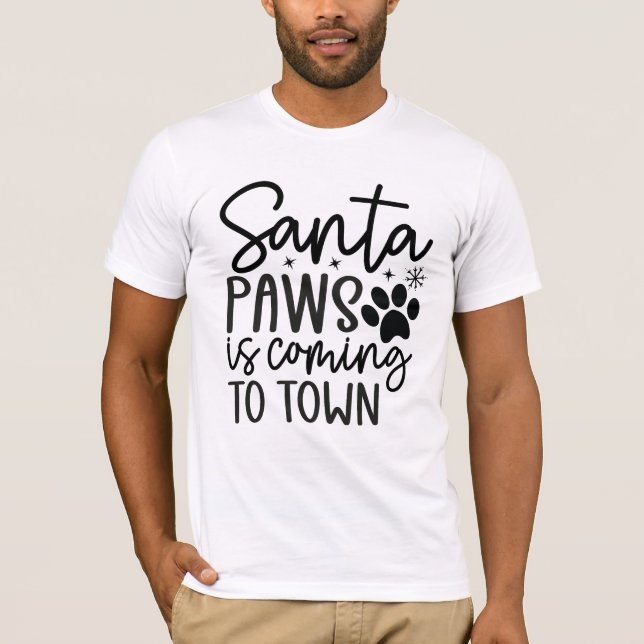 Camiseta Santa Paws está llegando a la ciudad (Anverso)