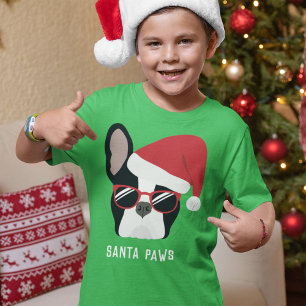 Camiseta Santa Paws Navidad Bulldog Francés