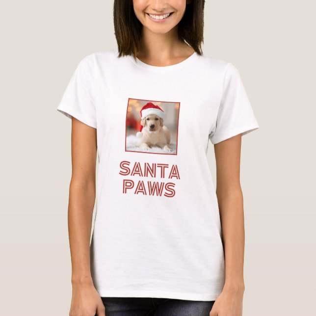 Camiseta Santa Paws - Personalizados Navidades amantes de l (Anverso)