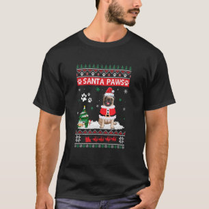 Camiseta Santa Paws Pug Feliz Navidad Perro Nochebuena