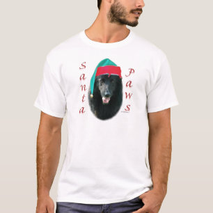 Camiseta Santa Paws, un perro pastor belga