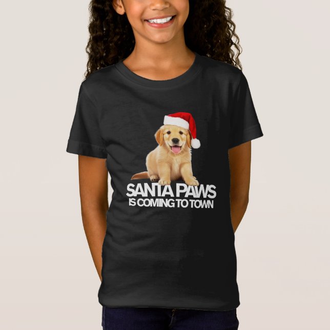 Camiseta SANTA PAWS VIENE A LA CIUDAD DE nuevos Navidades d (Anverso)